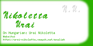 nikoletta urai business card